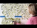 How to Stencil an Accent Wall with 2 Paint Colors: Realistic Shading & Painting Leaves Wall Stencils