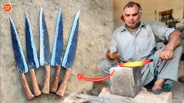 Amazing Process of making Five Sharp Slaughter Knives from an old Rusty Files