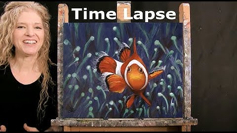 TIME LAPSE - Learn How to Paint "CURIOUS CLOWNFISH" with Acrylic Paint - Easy Step by Step Tutorial