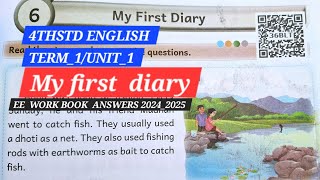 4th std English unit_6/my first diary/term_1/EE WORK BOOK ANSWERS 2024_2025 @EE AND GRAMMAR