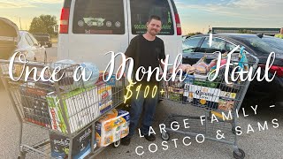 $900+ ONCE A MONTH GROCERY HAUL!! || FAMILY OF 7 SHOPS AT COSTCO, SAMS CLUB AND WALMART! screenshot 1