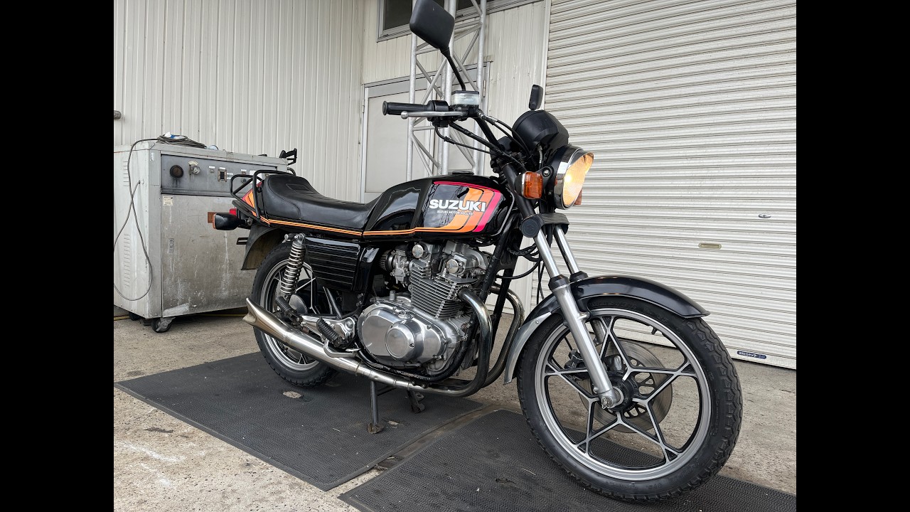AUS007-20.レア逆車 GS450 黒.ザリ SUZUKI エンジン実働!吹け上がり