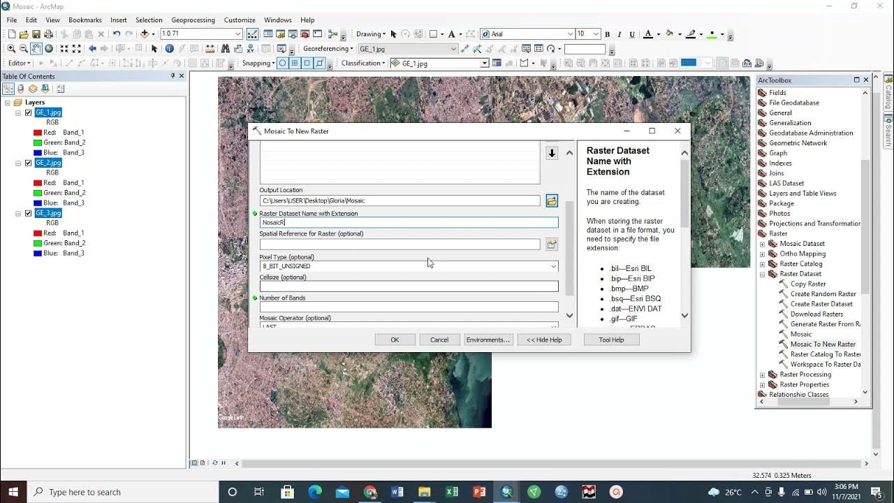 How to Mosaic or Merge Satellite images in ArcGIS or ArcMap YouTube