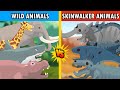 Animals vs skinwalker animals battle  monster animation