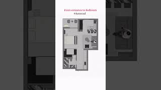 Modern 2d house plan on AutoCAD #autocad #2dplan #design #shorts