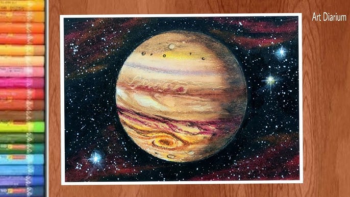 Easy way to draw Jupiter || Jupiter step by step drawing | How to ...