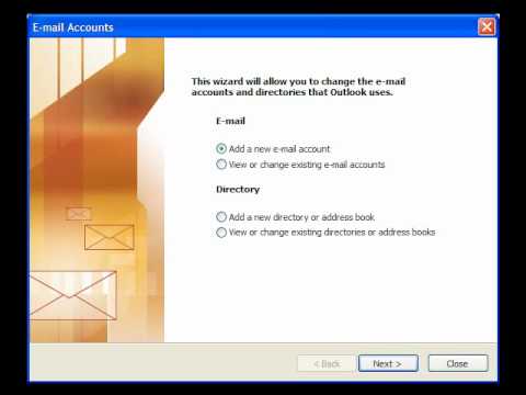 Adding a new Email account in Outlook 2003