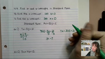 Find x and y Intercepts in Standard Form