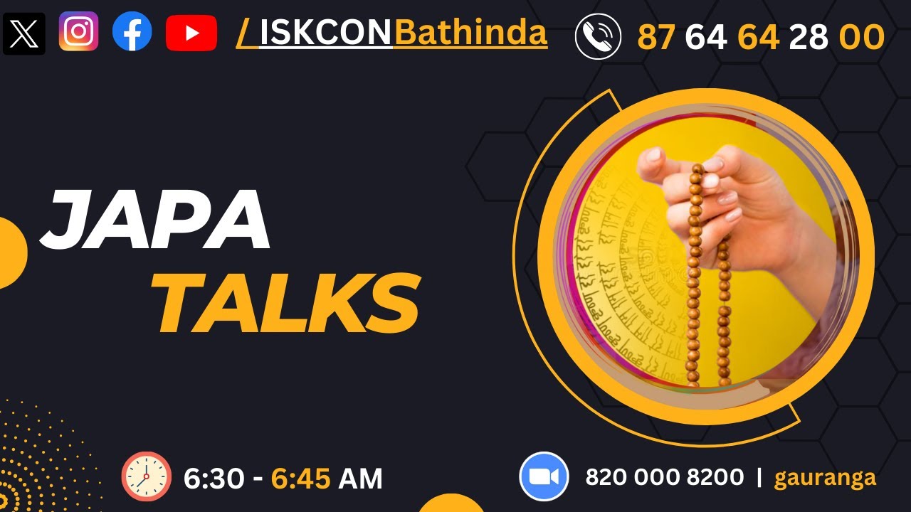 Japa Talk 304: 12-06-24: Chant in the association of devotees.