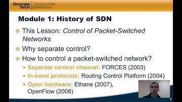 Module 1.4 History of SDN Software Defined Networking
