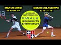 Marco dess v giulio colacioppo open torres sassari 2024 tennis match highlights italian player