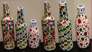 3 DIY Glass Bottle Decoration Ideas|Easy Glass Bottle Painting Ideas| Home Decor| Vibha's Style Zone