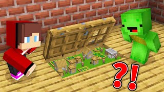 Mikey and JJ Found a Secret Village Under the Door in Minecraft (Maizen)