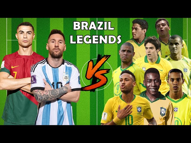 Maradona vs Brazil Legends💪(Pele-Ronaldinho-Neymar-R9) 