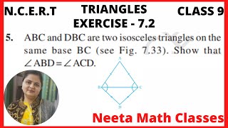NCERT | Class 9 | Chapter 7 | Triangles | Exercise 7.2 | Question 5 | Neeta Math Classes