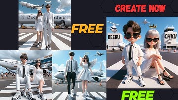 Create 3D Ai Couples Airport🛬 Image Creator |Couples Airport | Bing Image Creator Photo Editing