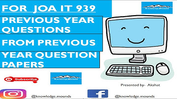 HPSSC COMPUTER MCQ SERIES JOA IT 939 || PREVIOUS YEAR IMPORTANT QUESTIONS ||