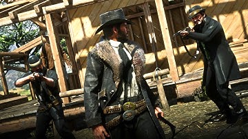 John Marston and Arthur Morgan Brutal Quickdraws and Combat | Red Dead Redemption 2 PC - No Deadeye