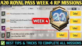A20 WEEK 4 MISSIONS | S31 (Week 4) RP Missions | BGMI Week 4 RP Missions | A20 Royal Pass 💥 | PUBGM
