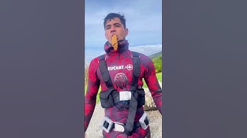 He pulled this out of a sea urchin and ate it raw! 😱#shorts