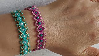 Kristalli Bileklik - Seed Bead Bracelet- Crystal Bracelet Tutorial DIY