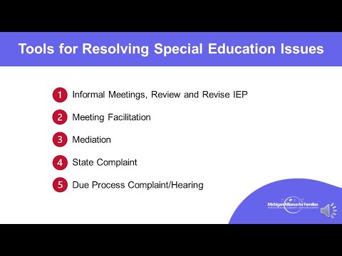 Tools for Resolving Special Education Issues- Michigan Alliance for Families