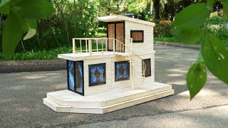 2 Story Container Home By Using Popsicle Sticks 100 % - Model 72