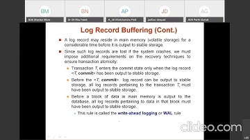 Lecture 47 - DBMS - Log Record Database Buffering - Dr. Deepali Jaadhav