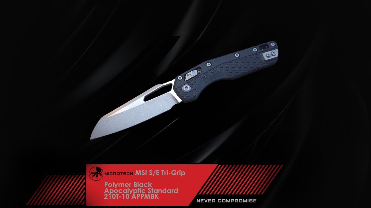 MICROTECH MSI S/E Tri Grip Polymer Black Apocalyptic Standard 210T-10 ...
