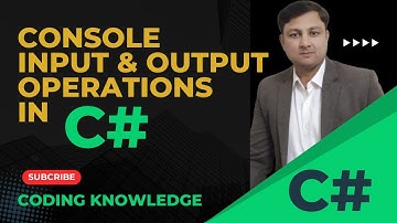 Console Input & Output operations in C#