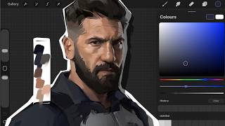 Proses Melukis 💀 The Punisher / Aplikasi Procreate / screenshot 4
