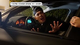 SLAMMING THE DOOR ON MY BOYFRIEND PRANK TO SEE HOW HE REACTS!! *He was HEATED