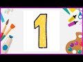 How to Draw and Coloring numbers 1 to 10. Fun learning for children, kids and toddlers.