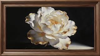 Ivory Gold Bloom | Elegant White Flower Frame TV Art | 4K Soft Piano Ambience screenshot 2