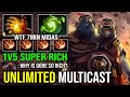 UNLIMITED MULTICAST 7Min Midas Super Rich Ogre Magi 1v5 Mid Raid Boss Skill Spam Dota 2
