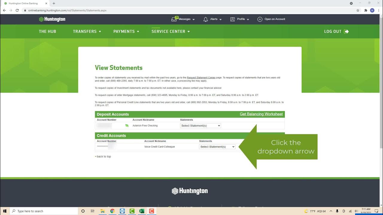 How to View Your Huntington Credit Card Statements Online YouTube