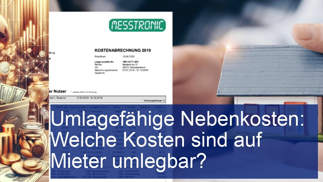 Umlagefähige Nebenkosten: Welche Kosten umlegbar sind! - YouTube