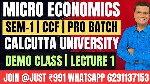 Demand Lecture -1| Microeconomics| Semester -1 CCF  2024-25 Batch | Calcutta University