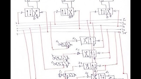 How to draw pneumatic circuit/ Cascade method A+B+ and C+ C-B-A- Maximum configuration