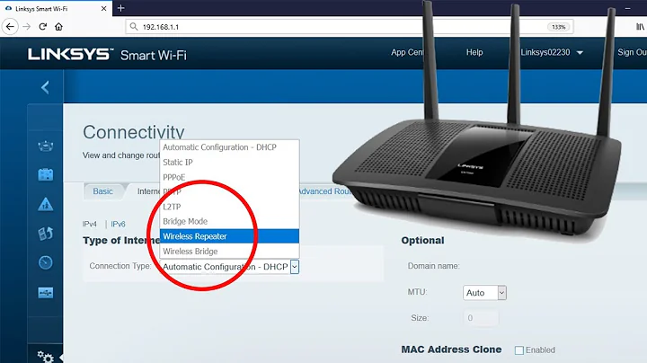 Wireless REPEATER Mode on Linksys Wireless router | NETVN