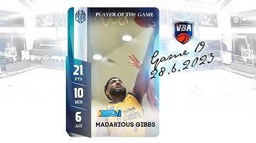 Game 19 - Player of The Game: Madarious Gibbs ( 21 PTS - 10 REB - 6 AST)