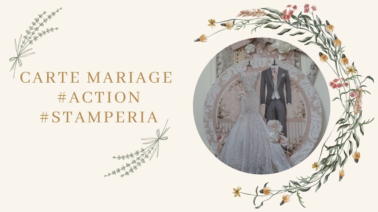 Carte mariage grandes dies #action et papier #stamperia