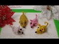 Мышки из бисера к НГ Мастер класс от Koshka2015-цветы из бисера, бисероплетение Beaded mice tutorial
