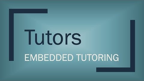 Embedded Tutoring - The Tutors