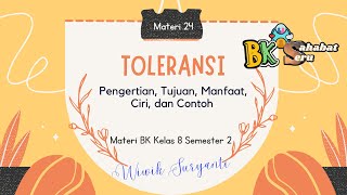 TOLERANCE: Definition, Purpose, Benefits, Characteristics, and Examples || Grade 8 BK Material Se...