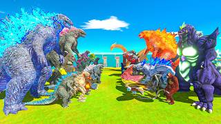 Team Supercharged Evolved Godzilla vs Team Thermonuclear Super Godzilla | Kaiju Universe - ARBS