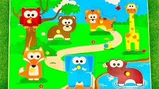Tiernamen Tiergeräusche Tierstimmen für Kinder | lernen Deutsch Video Puzzle Spielzeug Vorschule screenshot 5