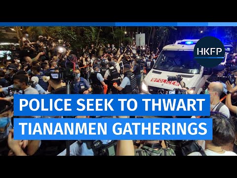 Huge police deployment in Causeway Bay on Tiananmen crackdown anniversary