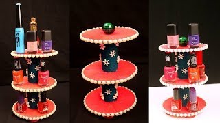 How to make simple Nail polish stand at home -nailpolish stand kaise banaye