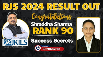 RJS 2024 Result: Rank 90 Shraddha Sharma  - JKILS Institute’s Success Story!